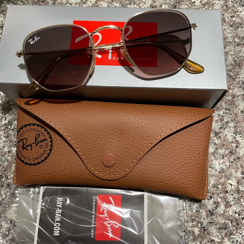 Ray Ban Rb3548n Hexagonal Flat Lens Sunglasses